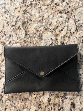 Elegant Black Leather Wristlet